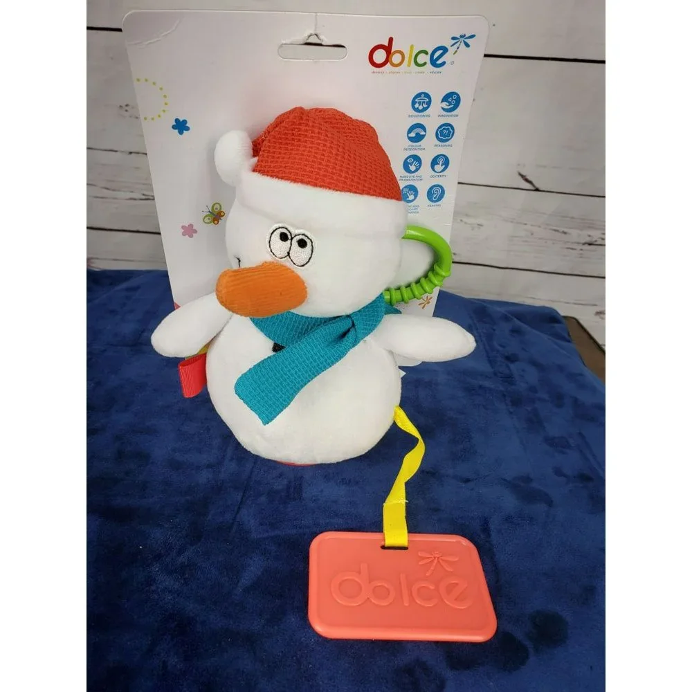 Dolce‎ Snowman Plush White Baby Teething Toy Plush